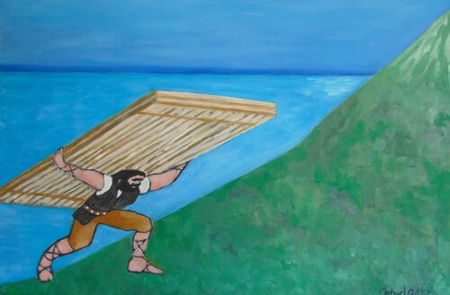 Samson and the gates of the Philistines by michael aitken, Painting for Sale on Select