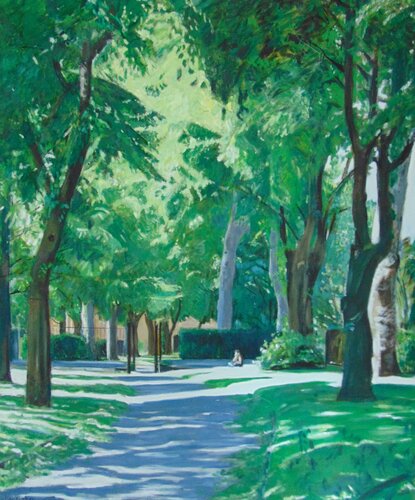 Stepney Green Park No. 4. enjoying the sun by michael aitken, Painting for Sale on Select