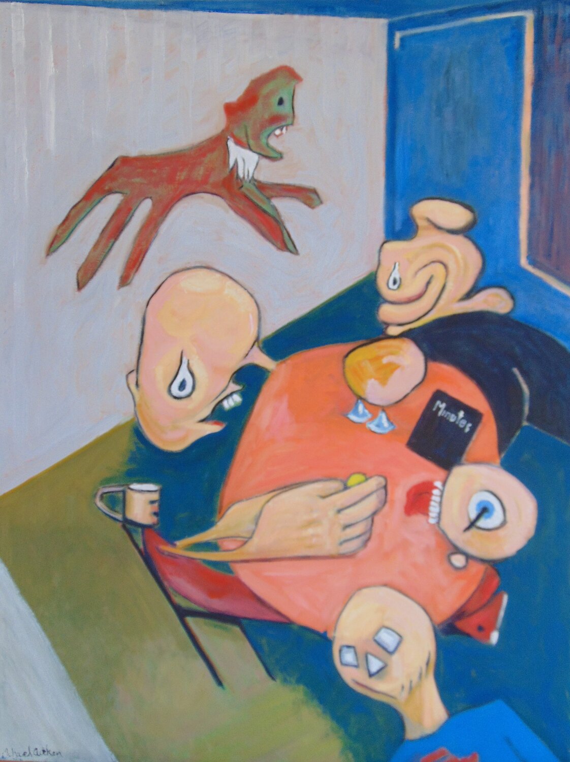 The Team Meeting michael aitken Original painting for sale