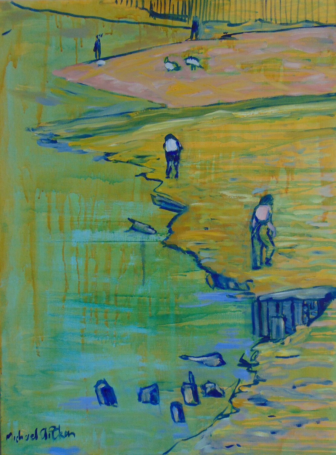Thames Beach michael aitken Original painting for sale