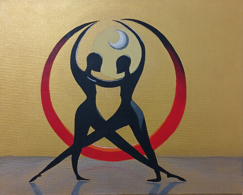 Tanz von Sonne und Mond by Nataliia Lipetska, Painting for Sale on Select