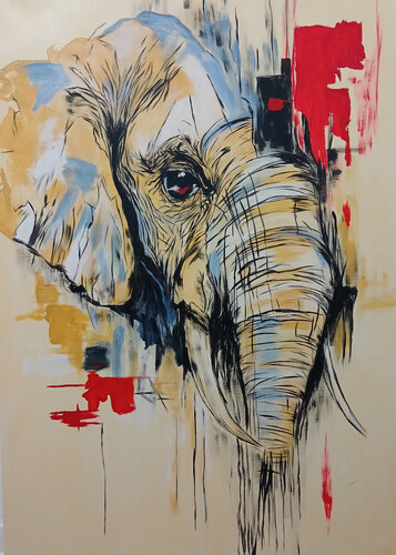 Elefant by Nataliia Lipetska, Painting for Sale on Select