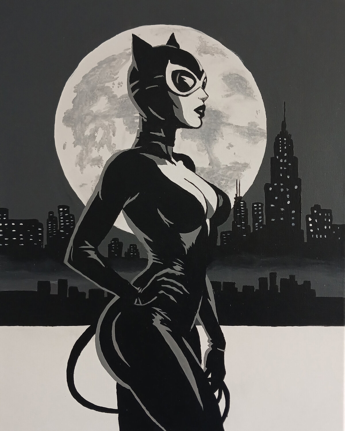 Catwoman Nataliia Lipetska Original painting for sale
