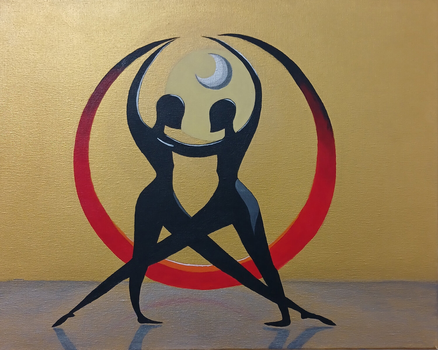 Tanz von Sonne und Mond Nataliia Lipetska Original painting for sale