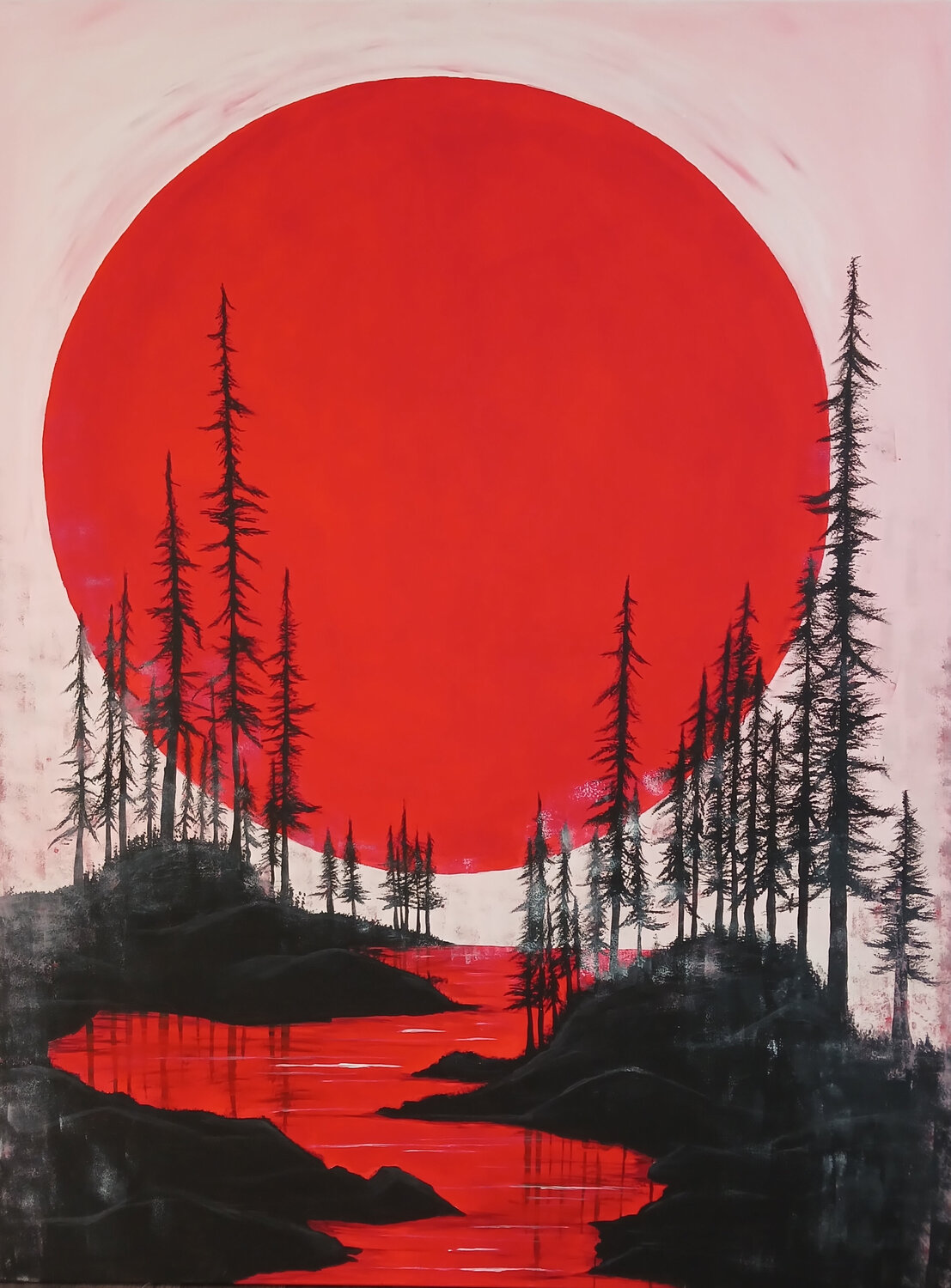Red Silence Nataliia Lipetska Original painting for sale