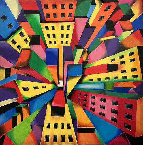 City from above by LORENZO MONEGATO, Painting for Sale on Select