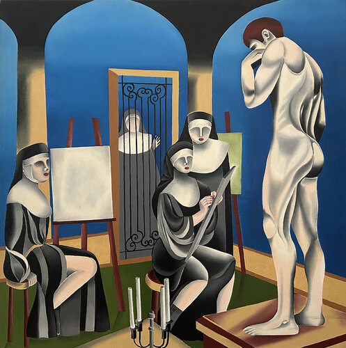 Cloistered nuns by LORENZO MONEGATO, Painting for Sale on Select