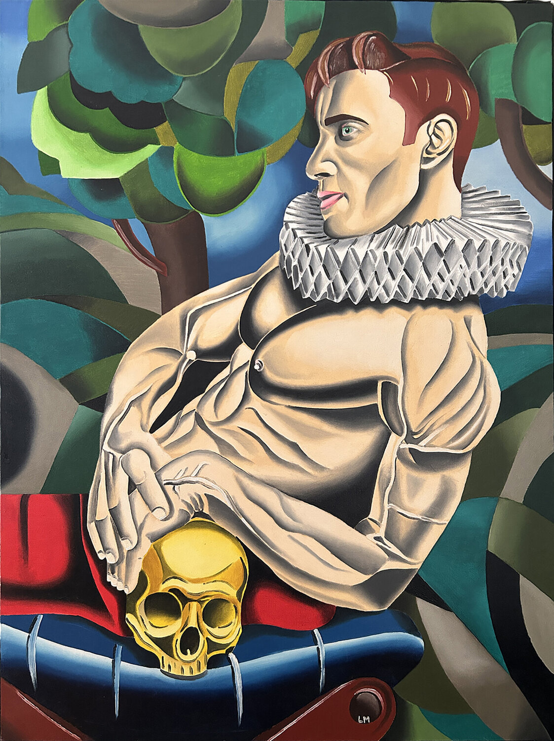 Boy with skull LORENZO MONEGATO Original painting for sale