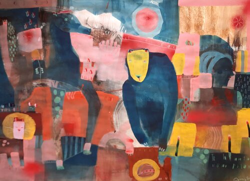 Unkempt rooms, with animals in it (unfinished records) by Nikky Wirth, Painting for Sale on Select
