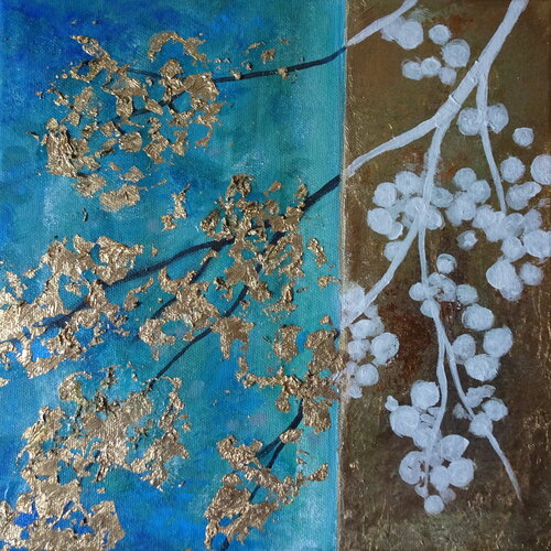 Spring awakening and autumn gold by Olga Milova, Painting for Sale on Select