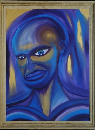 Blue Man by Tilo Tscheulin, Painting for Sale on Select