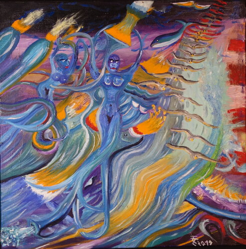 Nixen im Inferno by Tilo Tscheulin, Painting for Sale on Select