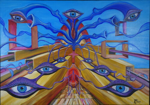 Die Geburt des 9. Auges by Tilo Tscheulin, Painting for Sale on Select
