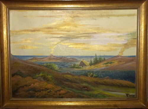 Home sweet home on smoky beach by Tilo Tscheulin, Painting for Sale on Select
