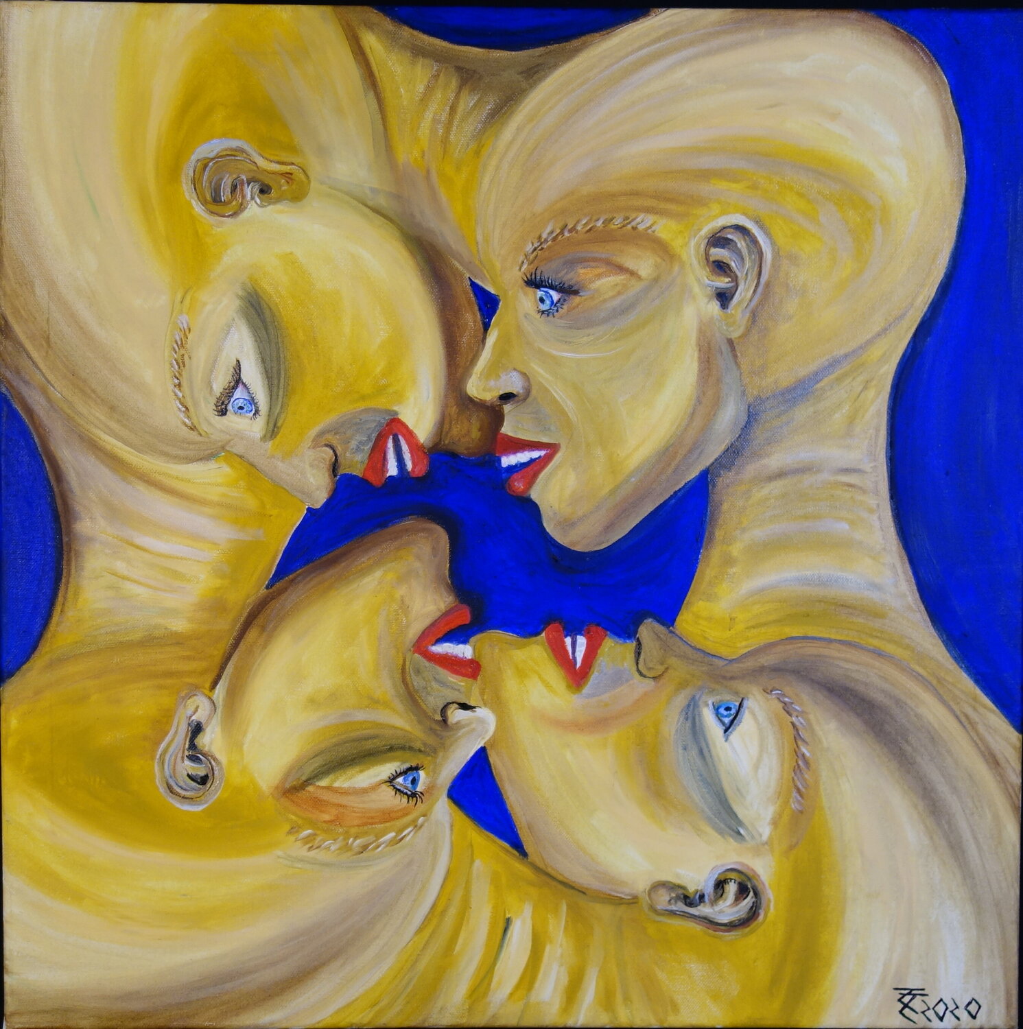 Four unfolded Tilo Tscheulin Original painting for sale