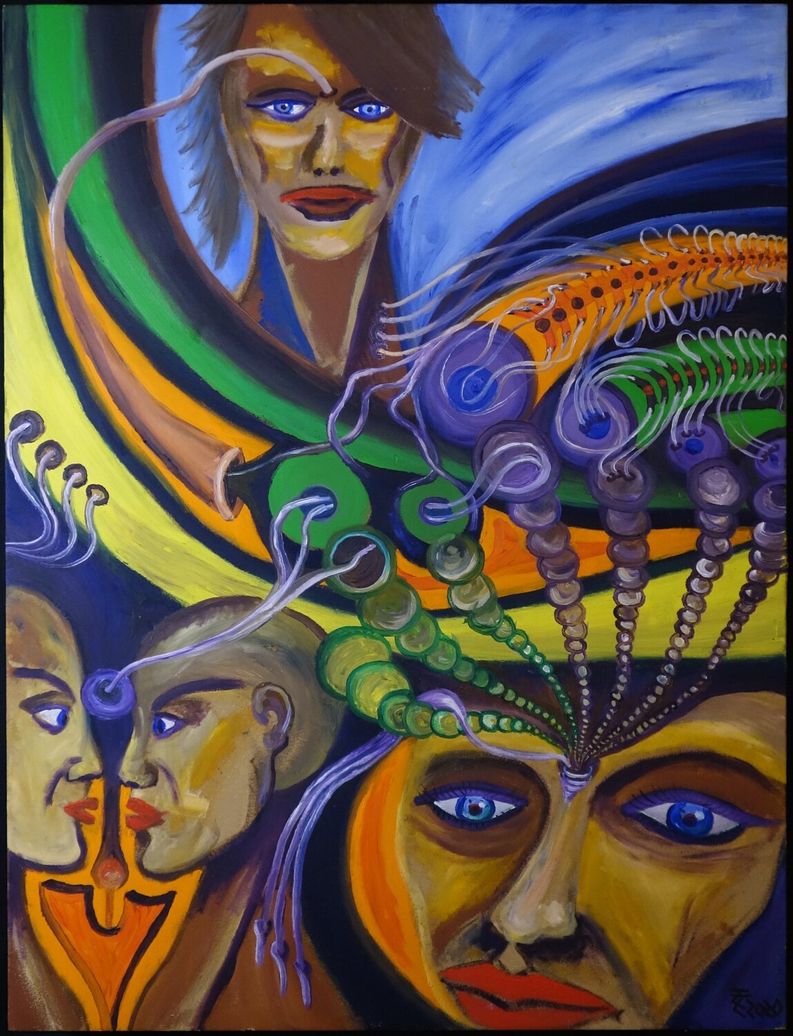 The Thinking Game Tilo Tscheulin Original painting for sale