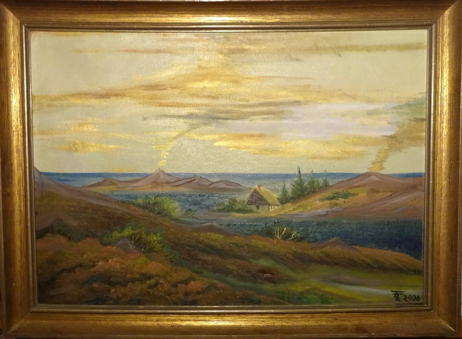 Home sweet home on smoky beach Tilo Tscheulin Original painting for sale