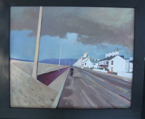 Figure by the shore, Borth by Moorland Productions (Kenneth Hay / Seetha A), Painting for Sale on Select