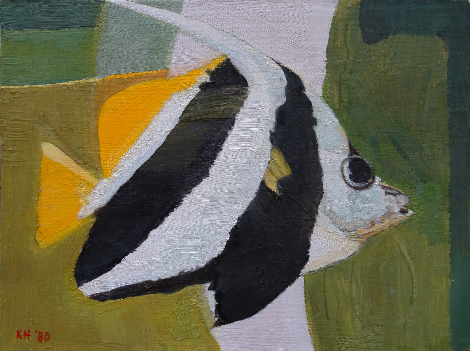 Angel Fish Moorland Productions (Kenneth Hay / Seetha A) Original painting for sale