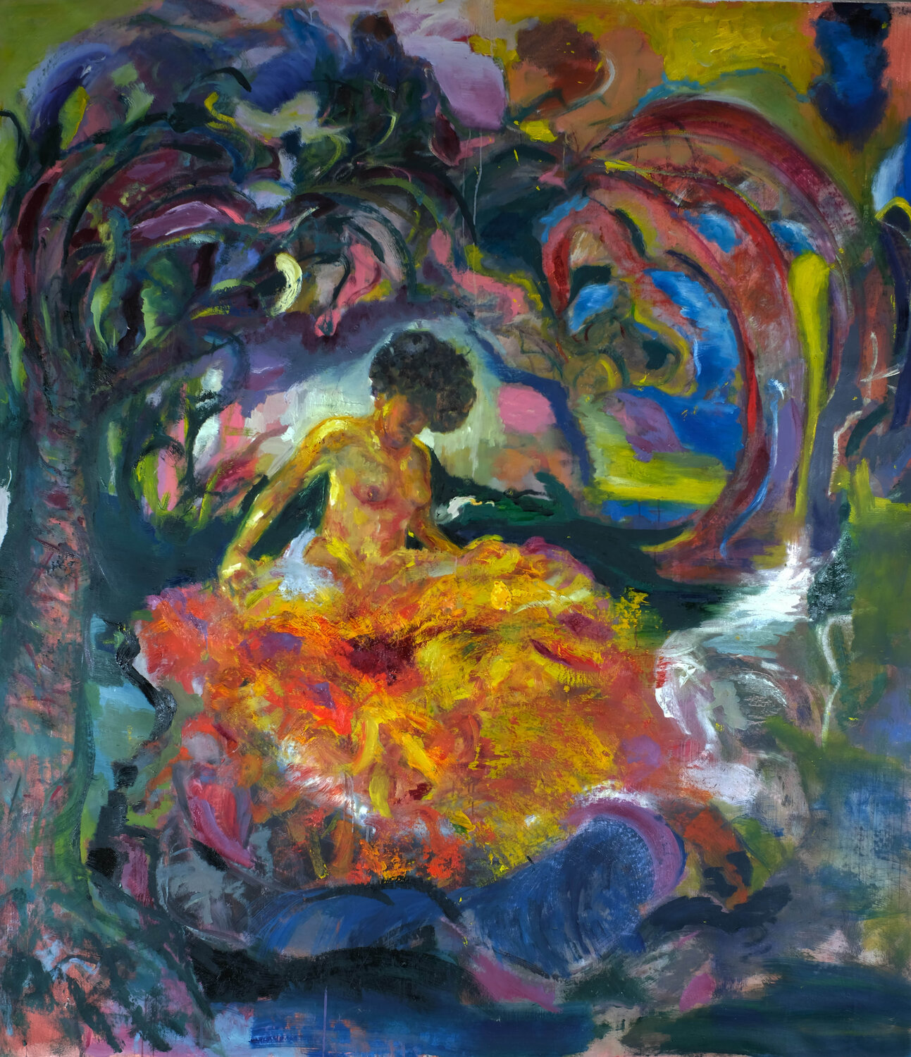 Chiara con il fuoco Elidon Mucaj Original painting for sale