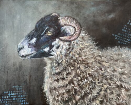 The Black-Faced Sheep by Rita Hsu, Painting for Sale on Select
