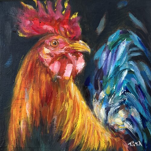The Handsome Rooster by Rita Hsu, Painting for Sale on Select