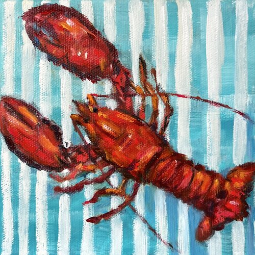 Harbour Red - Lobster Portrait by Rita Hsu, Painting for Sale on Select
