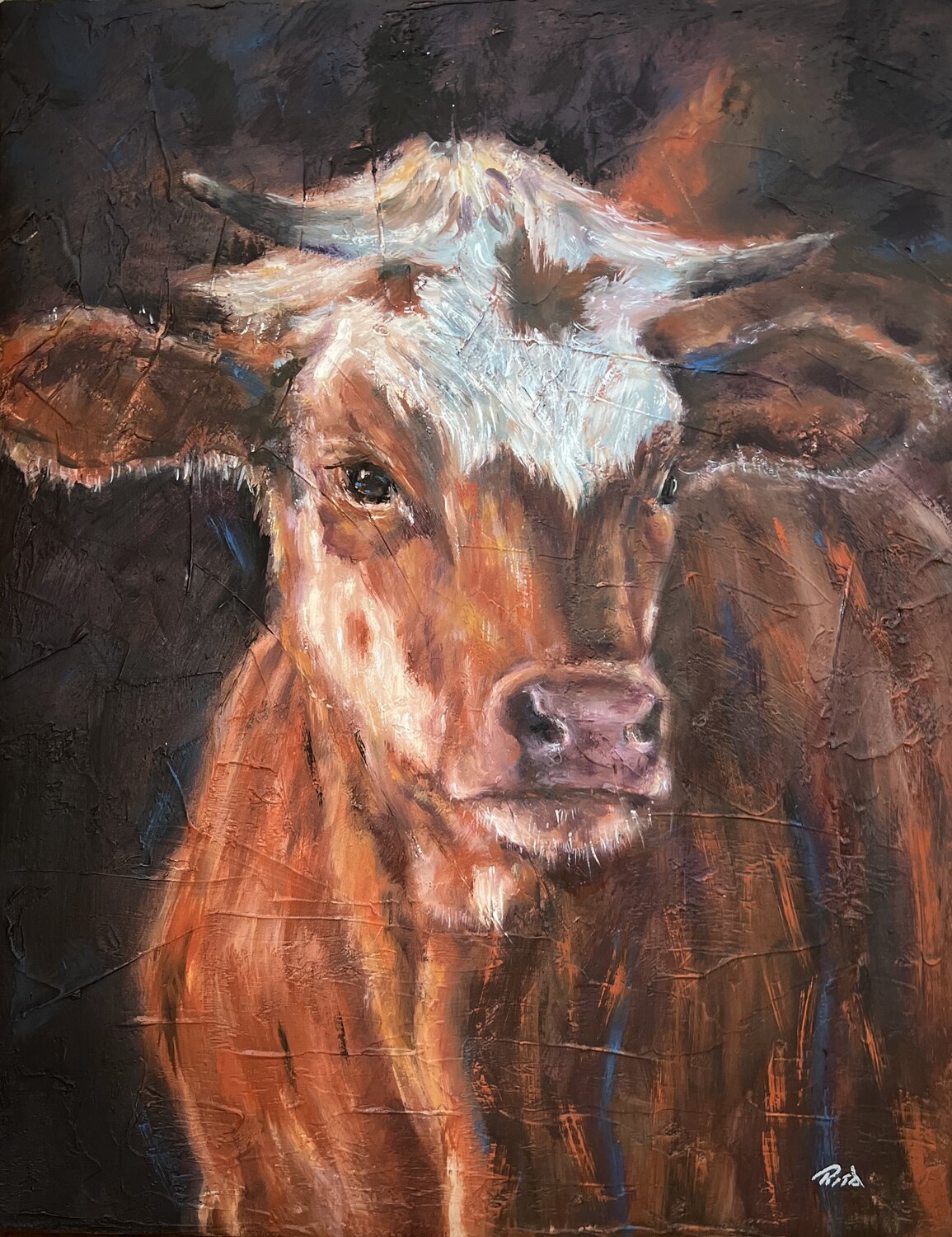 Cow 5832 Rita Hsu Original painting for sale