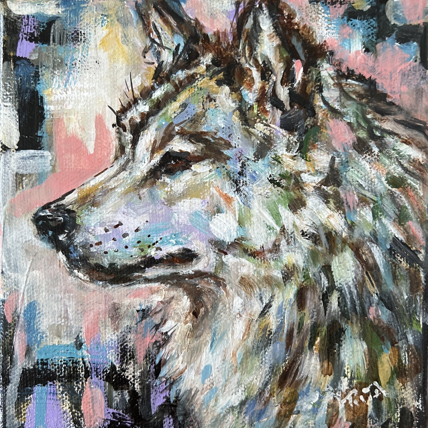 Wolf Beauty Rita Hsu Original painting for sale