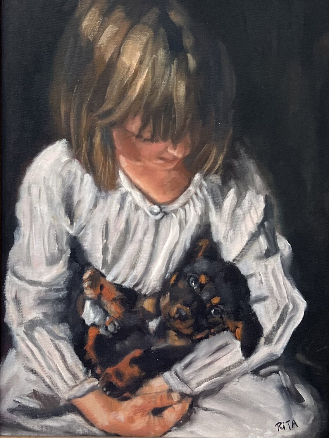 Sweet Companion Rita Hsu Original painting for sale