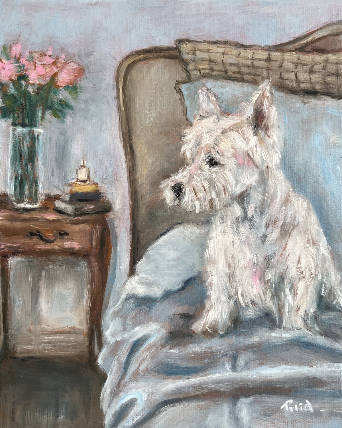 A Bedside of Loyal Hearts Rita Hsu Original painting for sale