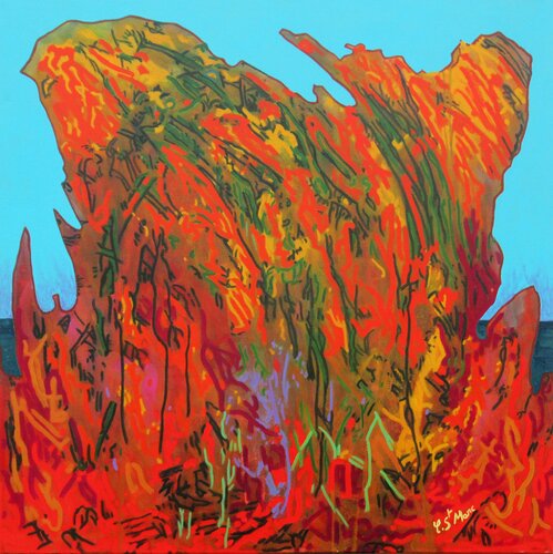 L'île éruptive by Christian Saint Marc, Painting for Sale on Select