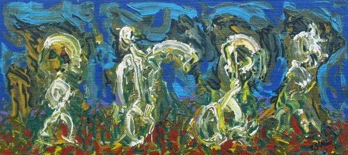 Blanches figurines by Christian Saint Marc, Painting for Sale on Select