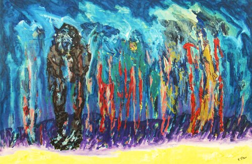C'est la fête au village by Christian Saint Marc, Painting for Sale on Select