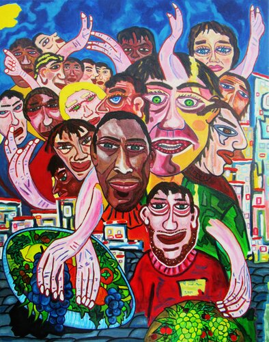Humanité à la nature morte by Christian Saint Marc, Painting for Sale on Select