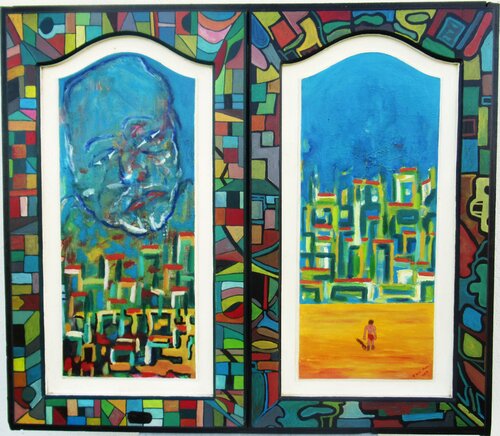 La rencontre by Christian Saint Marc, Painting for Sale on Select