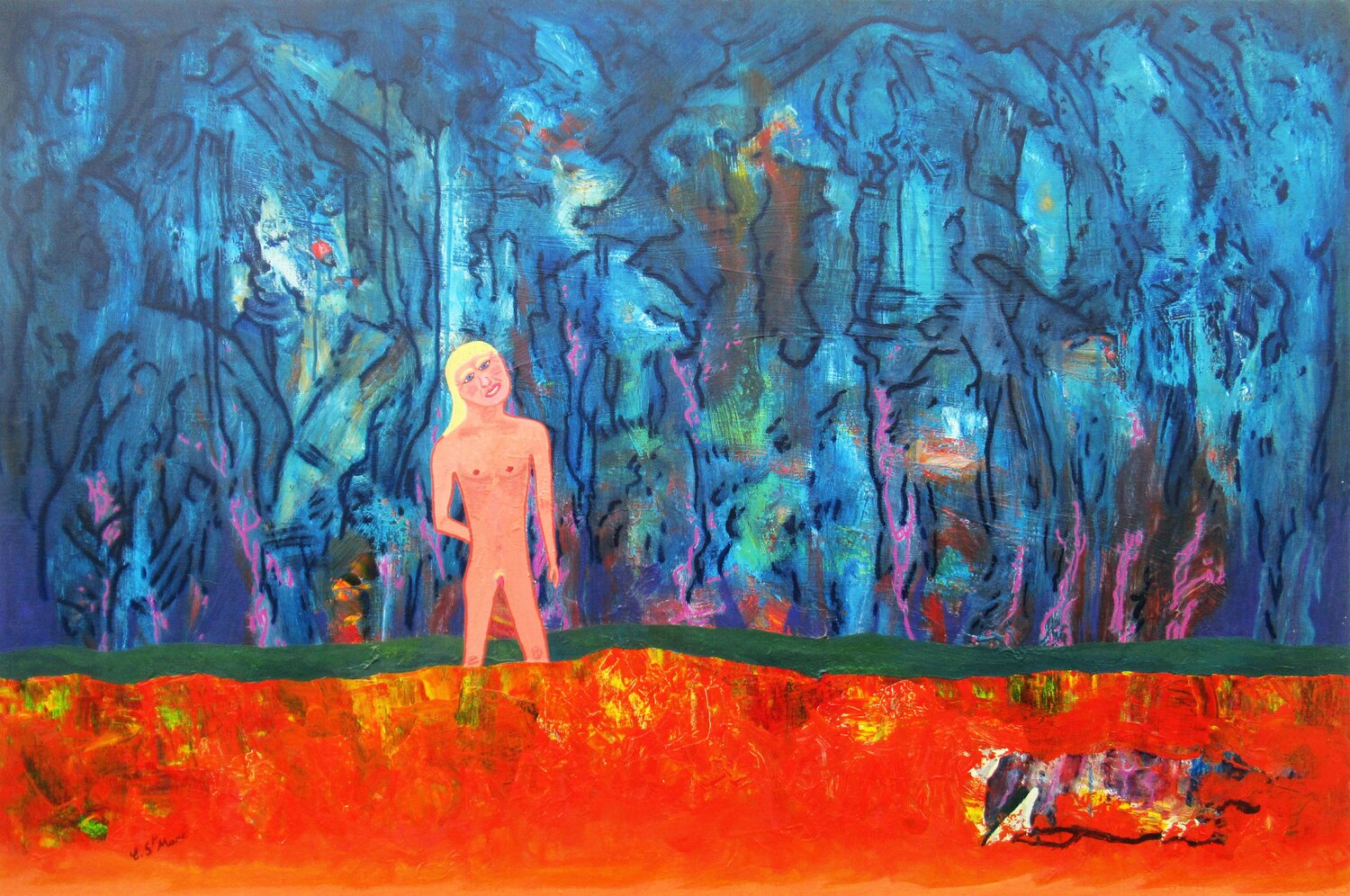 Songes d'une nuit d'été Christian Saint Marc Original painting for sale