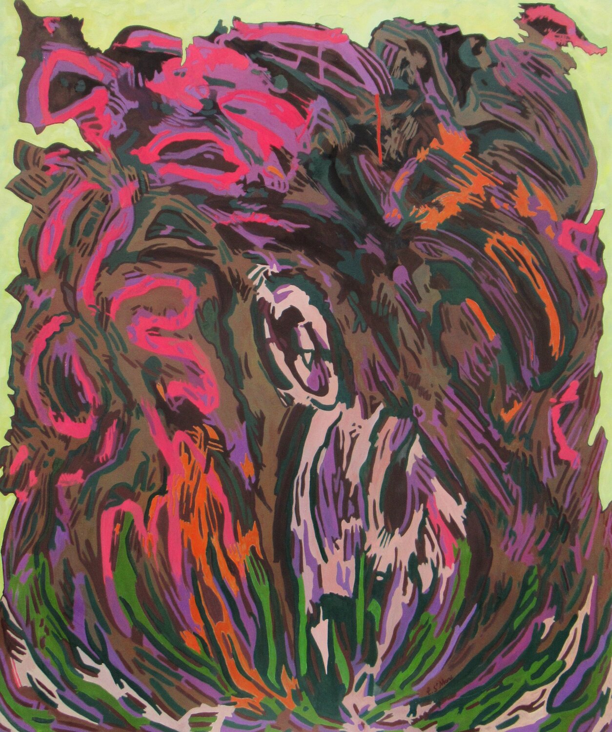 Réseau chromatique Christian Saint Marc Original painting for sale