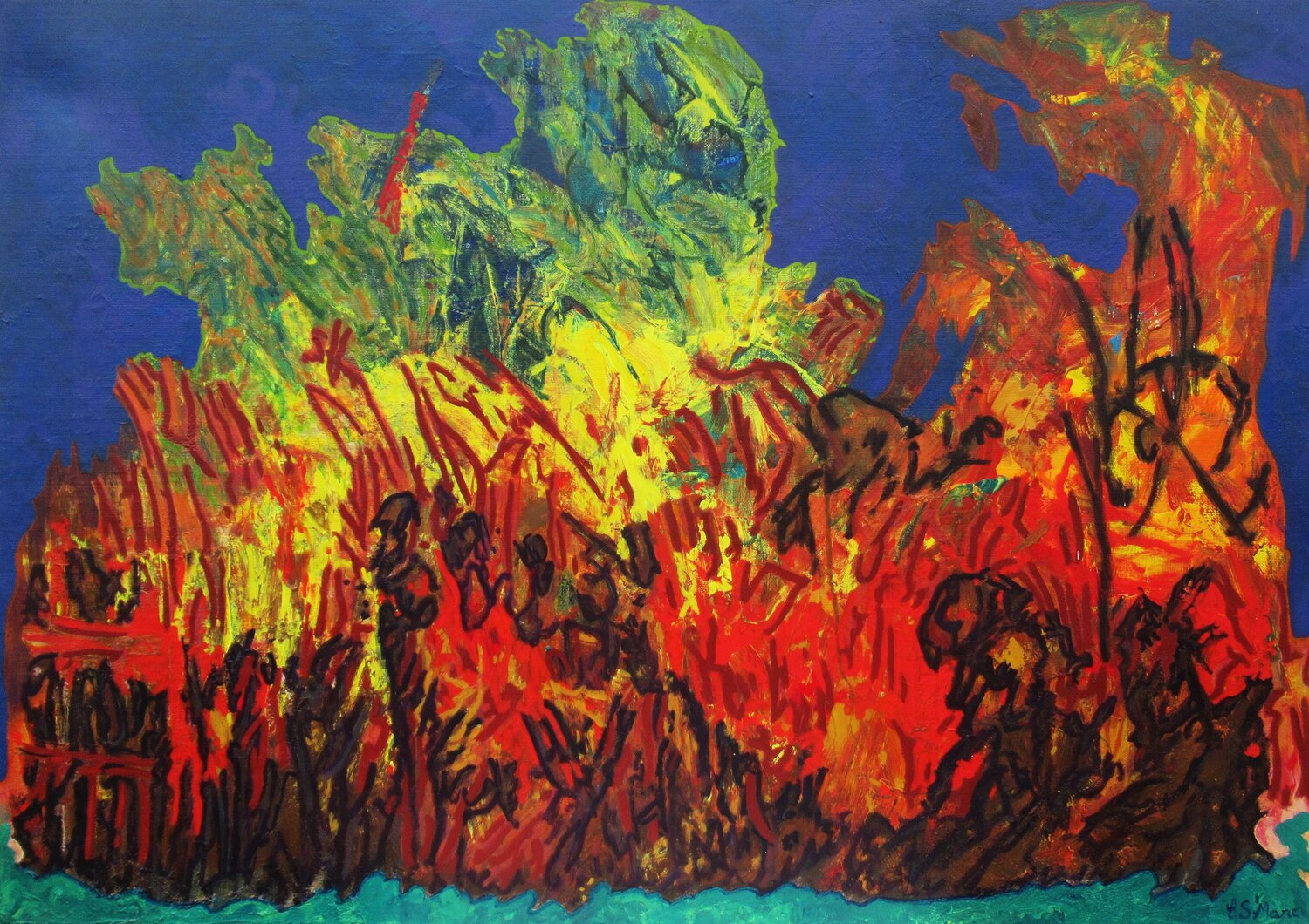 Au fil de l'eau Christian Saint Marc Original painting for sale