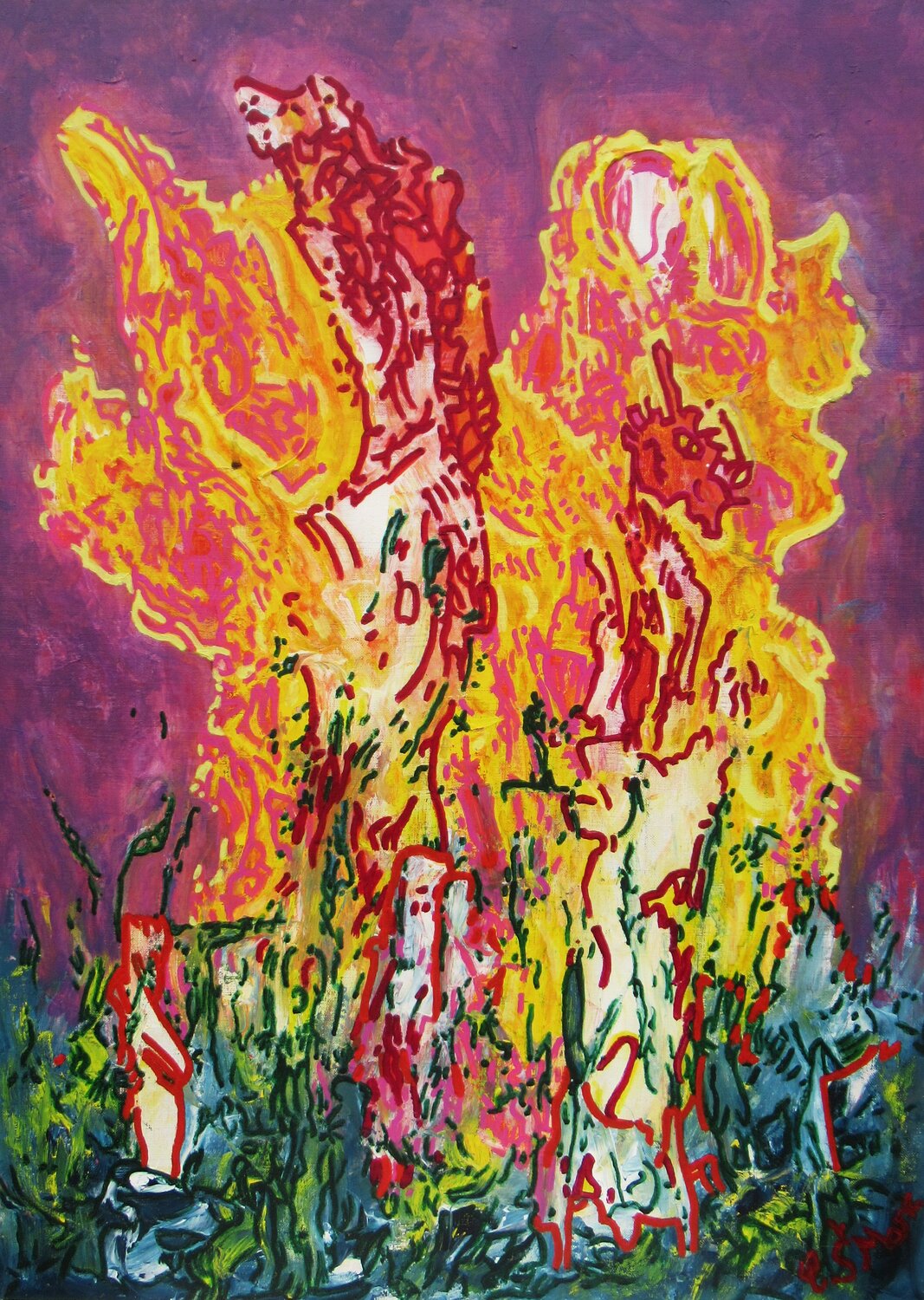 Echo du chaos Christian Saint Marc Original painting for sale