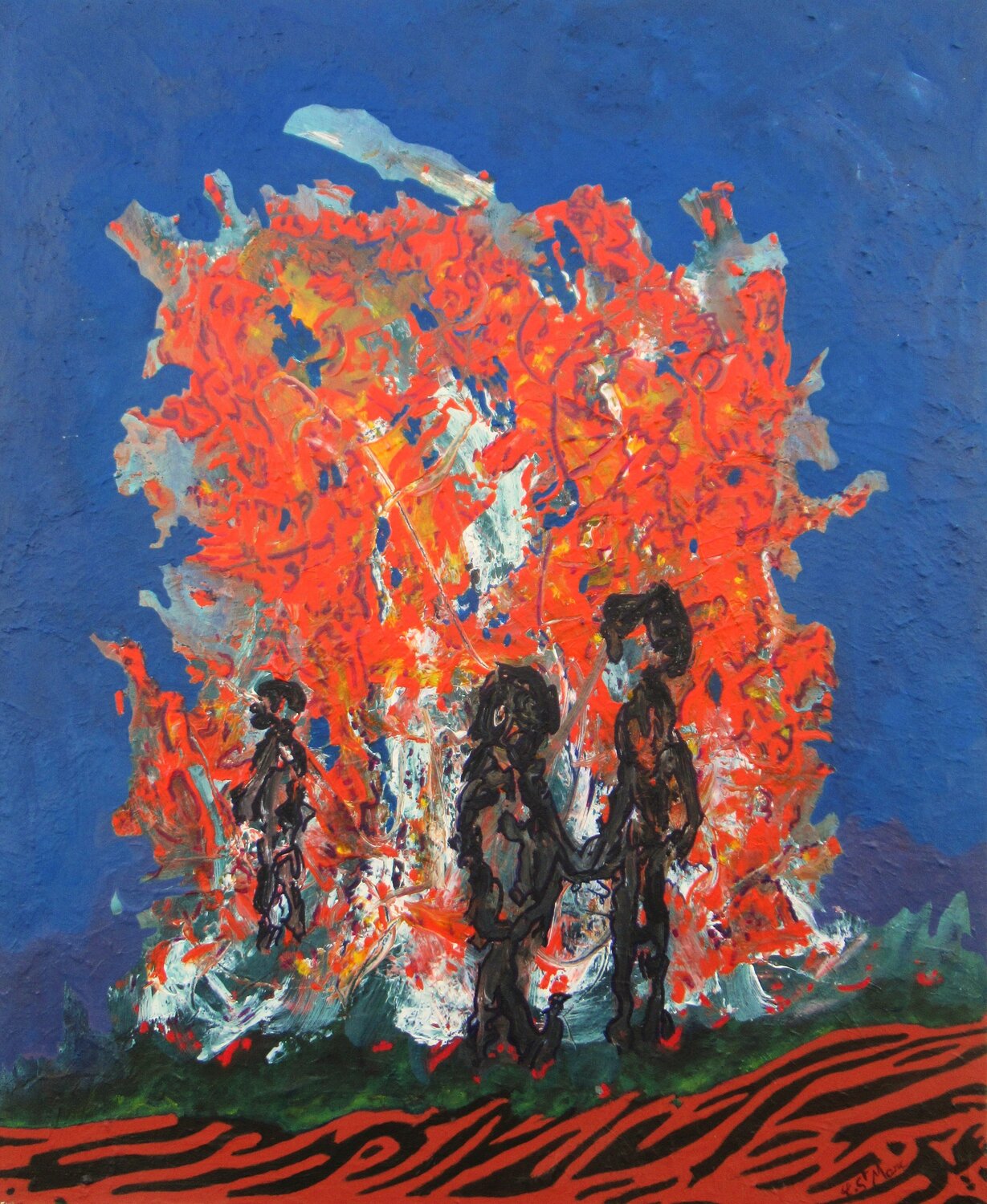 La confrérie du feu Christian Saint Marc Original painting for sale