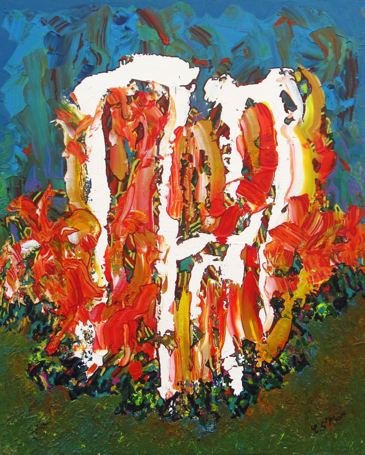 L'amour en cage Christian Saint Marc Original painting for sale