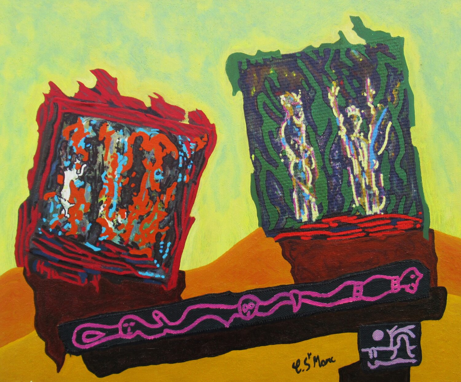 Jeu, thème Christian Saint Marc Original painting for sale