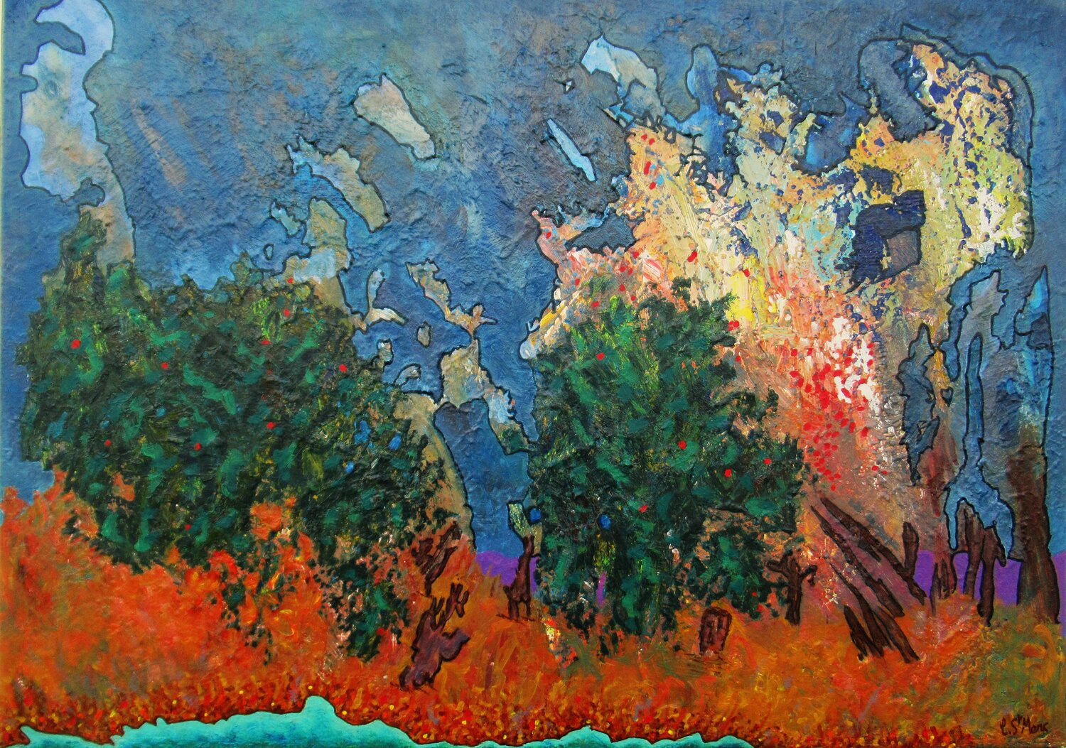 Strates et contrastes Christian Saint Marc Original painting for sale
