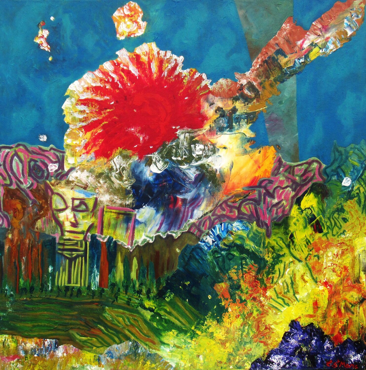 Le chaos ensoleillé Christian Saint Marc Original painting for sale
