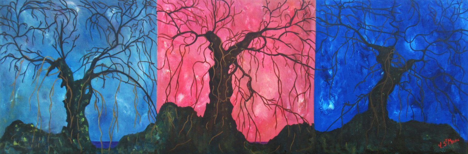 Le Saule d'Agnès dans tous ses états Christian Saint Marc Original painting for sale