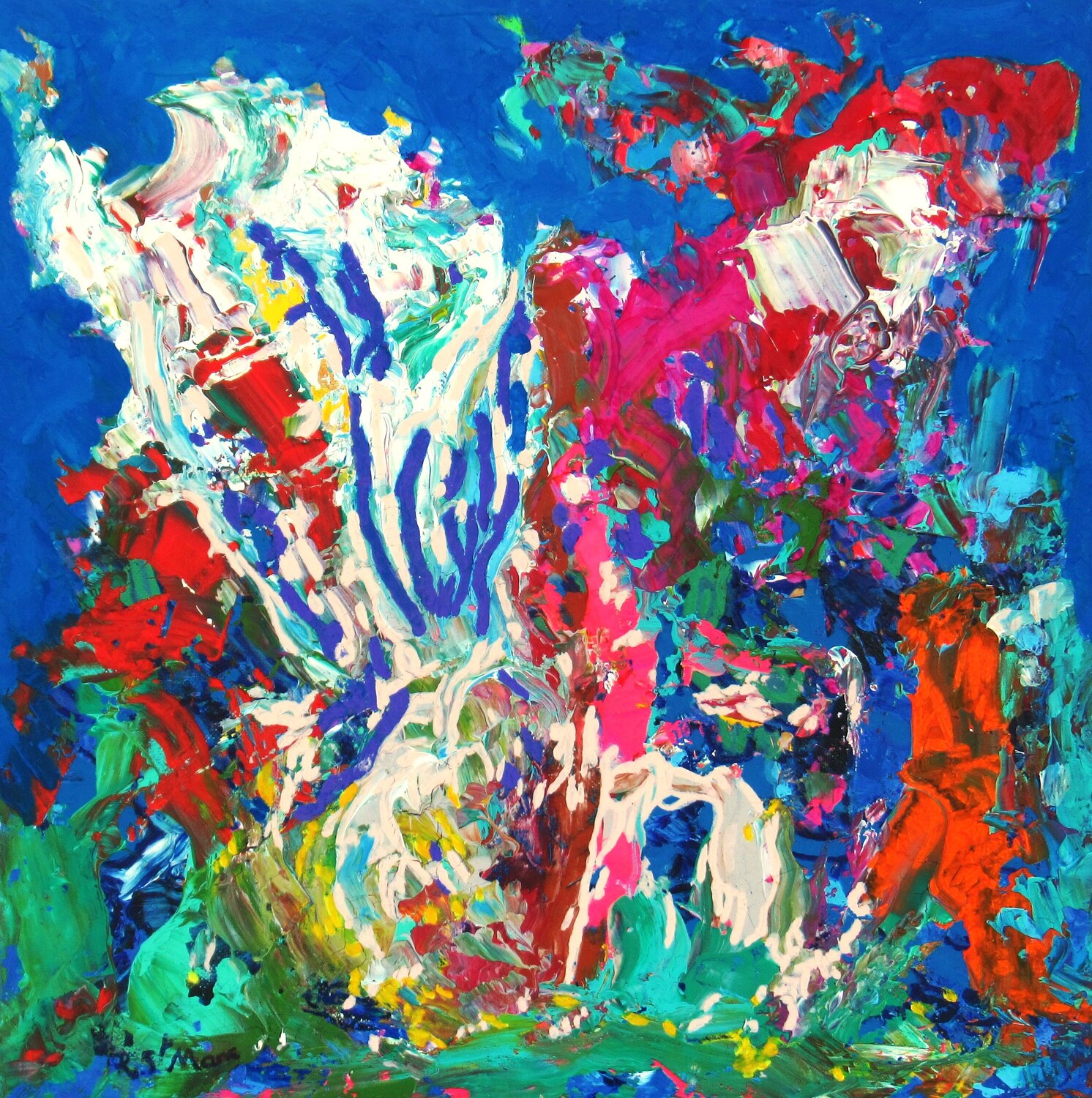 Dynamique des fluides Christian Saint Marc Original painting for sale