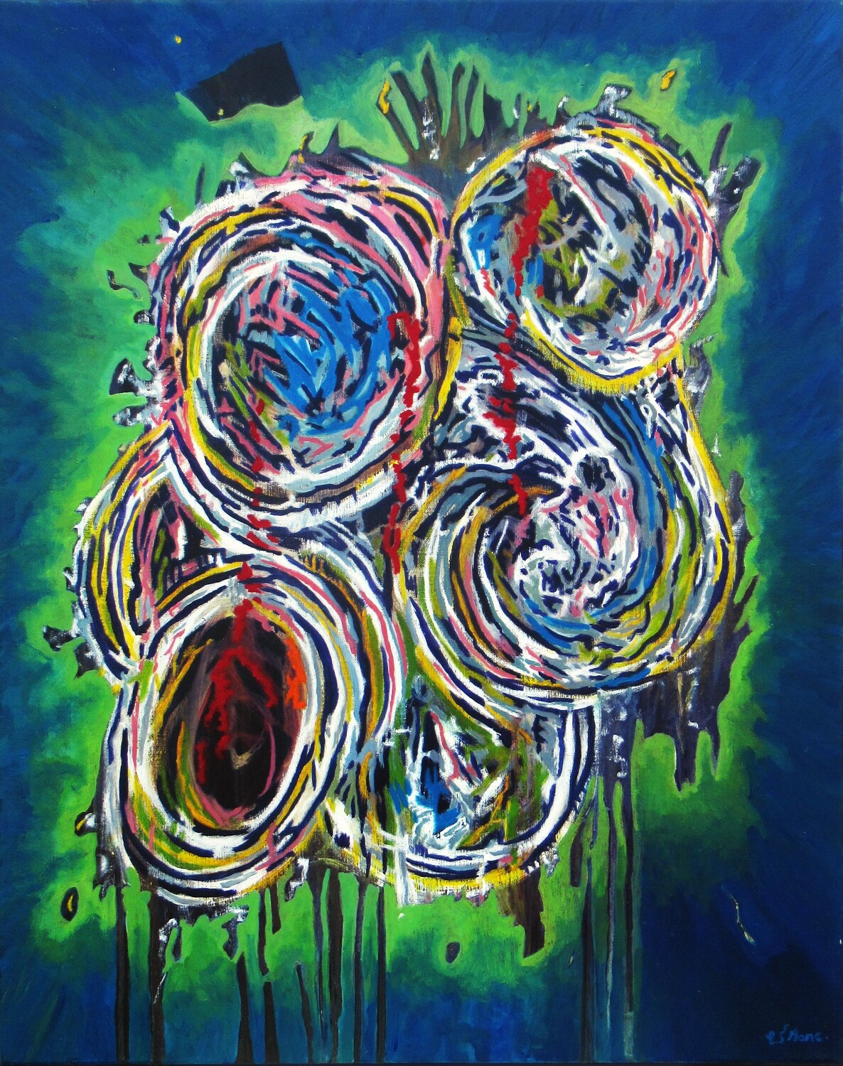 L'univers chiffonné Christian Saint Marc Original painting for sale
