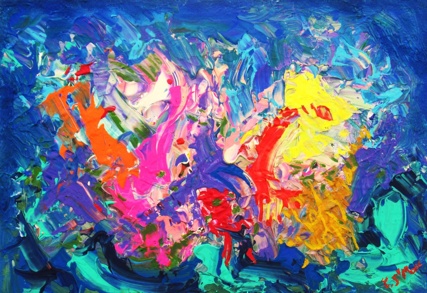 Aqualand Christian Saint Marc Original painting for sale
