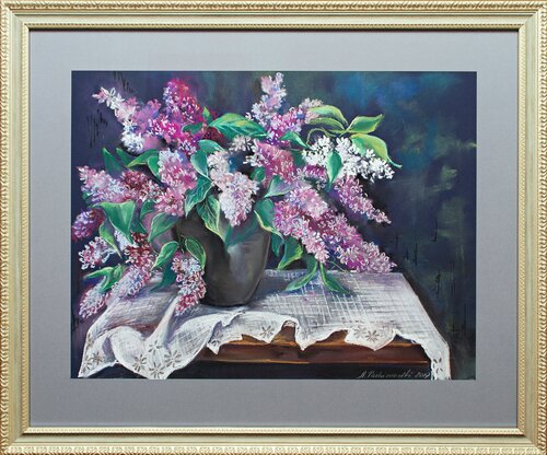 Lilac Bouquet by Anna Parhimovitš, Drawing for Sale on Select